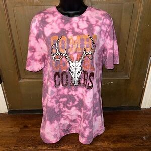 Luke Combs World Tour Graphic Pink Tie Dye Short Sleeve Soft-style Shirt Size L